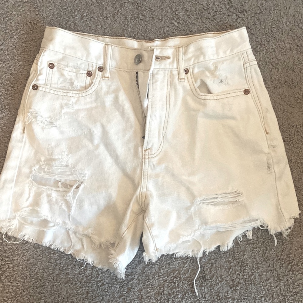 American Eagle white jean shorts